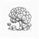broccoli with money sign in it tattoo design idea