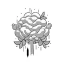 broccoli with money sign in it tattoo design idea