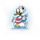 angry donald duck standing in anchor tattoo design idea