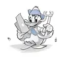 angry donald duck standing in anchor tattoo design idea