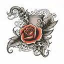 reverse blackout sleeve with a candle white smoke  tattoo design idea