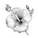 Hibiscus and Peruvian lily  tattoo design idea