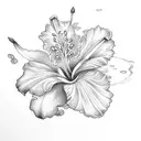 Hibiscus and Peruvian lily  tattoo design idea
