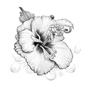 Hibiscus and Peruvian lily  tattoo design idea