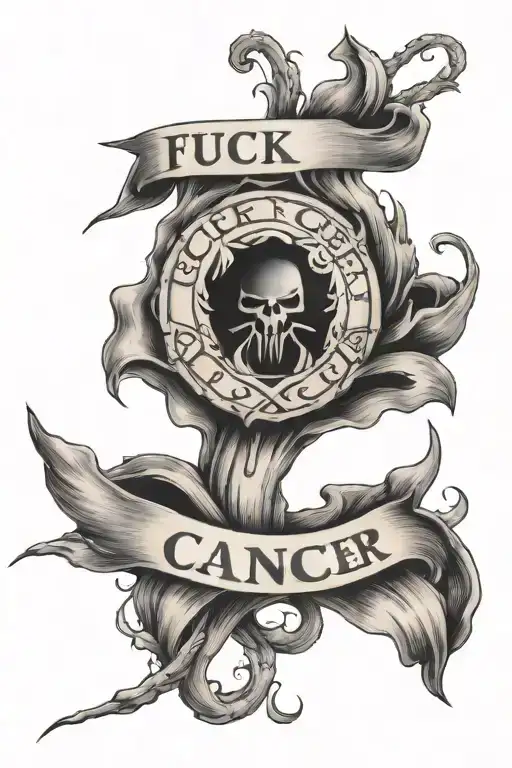fuck cancer tattoo design idea