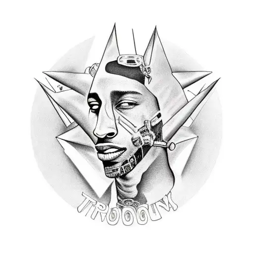 Travis Scott vibing doing his utopia concert  tattoo design idea