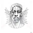 Travis Scott vibing doing his utopia concert  tattoo design idea