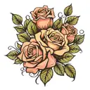 rose bouquet for stomach   tattoo design idea