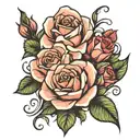 rose bouquet for stomach   tattoo design idea