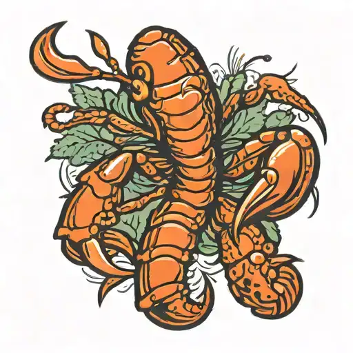 crawfish  tattoo design idea