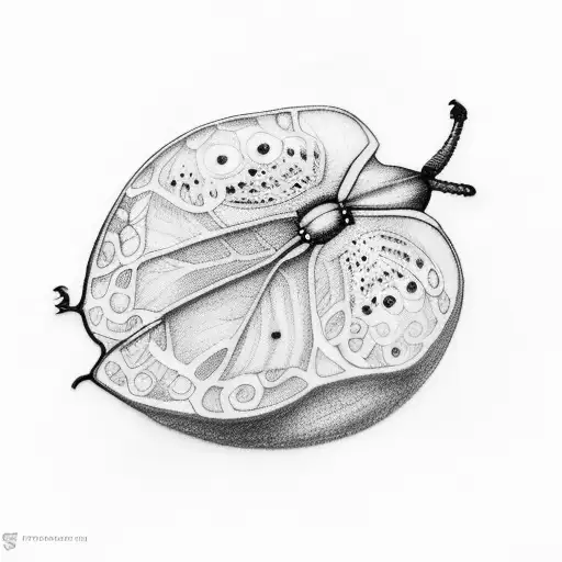 ladybug on a fig tree branch tattoo design idea