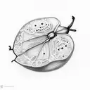 ladybug on a fig tree branch tattoo design idea