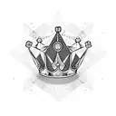 dripping diamond with crown tattoo design idea
