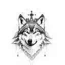 wolf with crown tattoo design idea