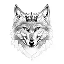 wolf with crown tattoo design idea