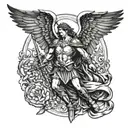 st michael archangel tattoo design idea