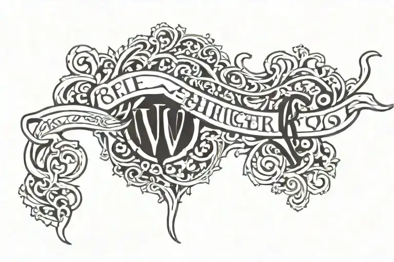 last name brown in old English font going vertically tattoo design idea