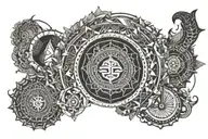 hindu mythology shiva mantra written in Sanskrit tattoo design idea