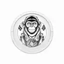 monkey with poker chips tattoo design idea