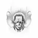 zoro one piece tattoo design idea