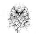 Cement feathered bird tattoo design idea