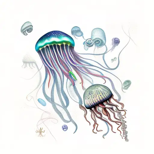 jellyfish and serotonin tattoo design idea