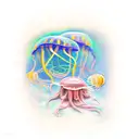 jellyfish and serotonin tattoo design idea