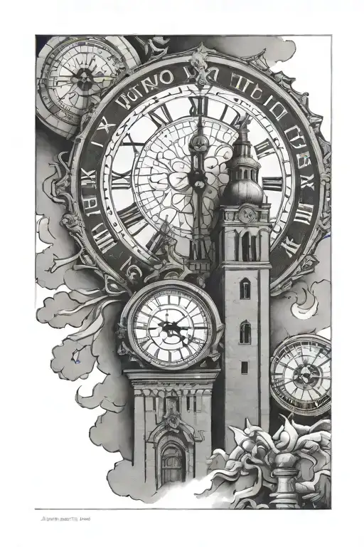 patron saint of stockholm, clocktower of stockholm stadion as well as city hall of stockholm  tattoo design idea