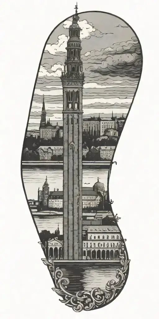 Stockholm city hall tattoo design idea