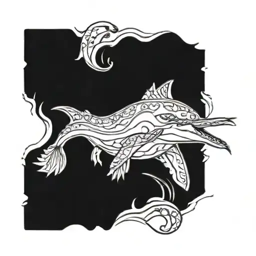 Dolphin and Cougar tattoo design idea