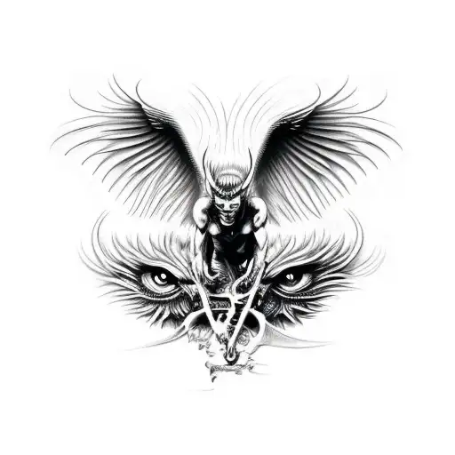 lucifer falling tattoo design idea