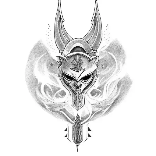 Design a tattoo featuring a fierce warrior battling a cigarette tattoo design idea