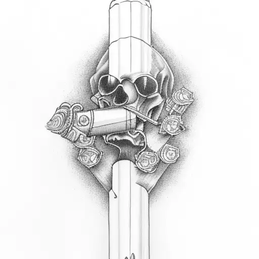 criminak with gangster and cigar for leg and arm tattoo design idea