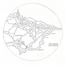 beyrouth, damascus, jerusalem a map leading tattoo design idea