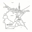 beyrouth, damascus, jerusalem a map leading tattoo design idea