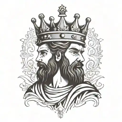 king david with a crown image tattoo design idea