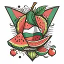 Palestine flag watermelon slice tattoo design idea