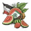 Palestine flag watermelon slice tattoo design idea