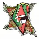 Palestine flag watermelon slice tattoo design idea