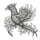 Phoenix rising from ashes tattoo design idea