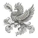 Phoenix rising from ashes tattoo design idea