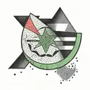 Palestine flag watermelon slice tattoo design idea