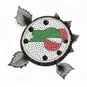 Palestine flag watermelon slice tattoo design idea