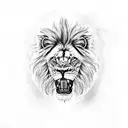 lion head angry tattoo design idea