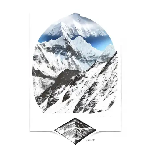 Mountain Scene in Nepal tattoo design idea