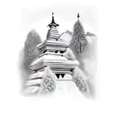 Mountain Scene in Nepal tattoo design idea