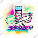 barbershop skeleton colorful tattoo design idea