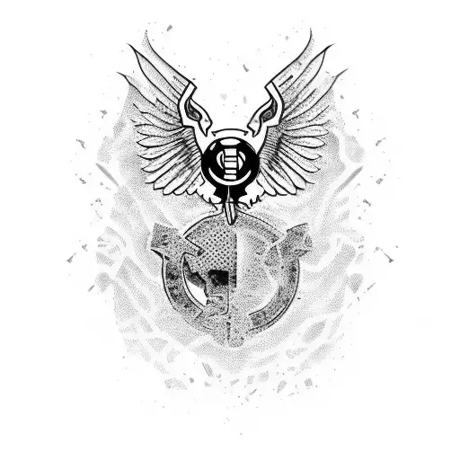 Incorporate a Redbull logo into a design of a crime scene investigator examining clues tattoo design idea