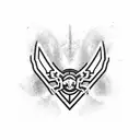 Incorporate a Redbull logo into a design of a crime scene investigator examining clues tattoo design idea