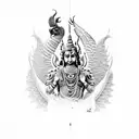 LORD VISHNU WITH JATAYU tattoo design idea